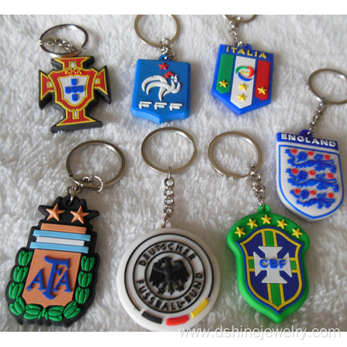 Promotional Cheap Custom 3D Soft PVC Keyring For Team Gift